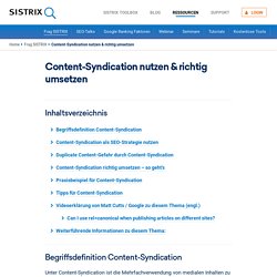 Content-Syndication nutzen & richtig umsetzen - SISTRIX