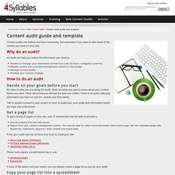 Content audit guide and template