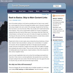 Back to Basics: Skip to Main Content Links