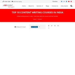 TOP 10 CONTENT WRITING COURSES IN INDIA » Jootoor Designs