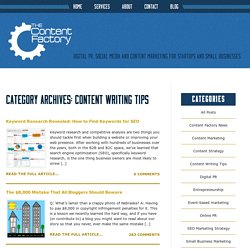 Content Writing Tips - The Content Factory