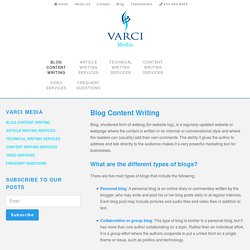 Blog Content Writing at Varci Media in Georgia