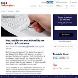 Une synthèse des contentieux liés aux contrats informatiques - Droit & Technologies