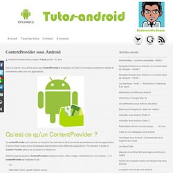 Les ContentProvider sous Android