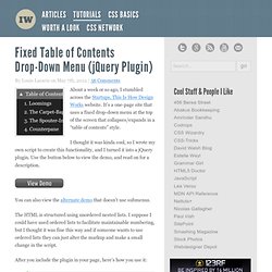 Fixed Table of Contents Drop-Down Menu (jQuery Plugin)