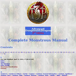 Contents (Monstrous Manual)