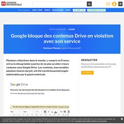 Google bloque des contenus Drive en violation avec son service