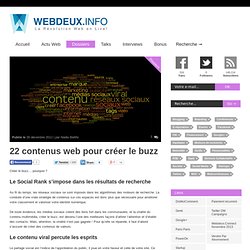 22 contenus web pour créer le buzz
