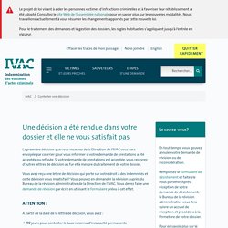 Contester une décision - IVAC