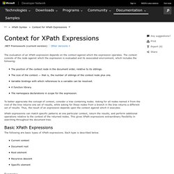 Context for XPath Expressions