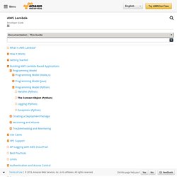 The Context Object (Python) - AWS Lambda