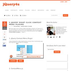 5 jQuery Right Click Context Menu Plugins