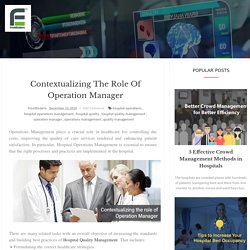Contextualizing the Role of Operation Manager