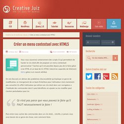 Créer un menu contextuel avec HTML5 - JavaScript / jQuery