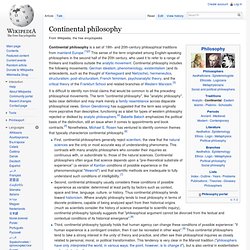 Continental philosophy