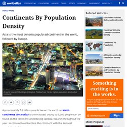 Continents by Population Density