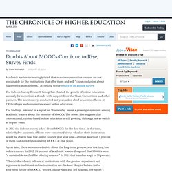 Doubts About MOOCs Continue to Rise