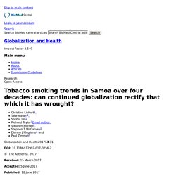 Tobacco smoking trends in Samoa over four decades: can continued globalization rectify that which it has wrought?