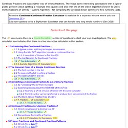 Continued Fractions - An introduction