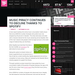 Music Piracy Continues to Decline Thanks to Spotify