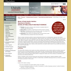 UMass Amherst: Continuing and Professional Education - Online MPH in Nutrition