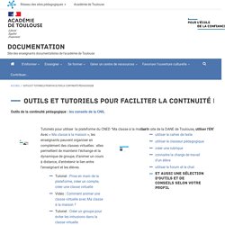 Outils et tutoriels pour faciliter la continuité pédagogique