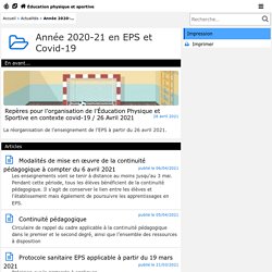 Covid-19 et continuité pédagogique - Éducation physique et sportive