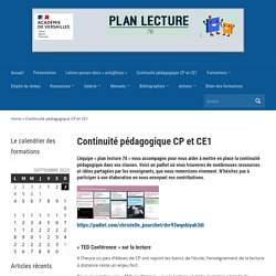 Continuité pédagogique CP – Plan lecture des Yvelines