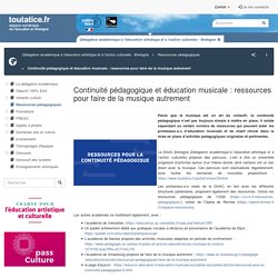 Continuité pédagogique et éducation musicale : ressources pour faire de la musique autrement