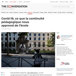 Covid-19, ce que la continuité pédagogique nous apprend de l’école