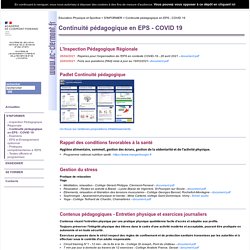 Continuité pédagogique en EPS - COVID 19