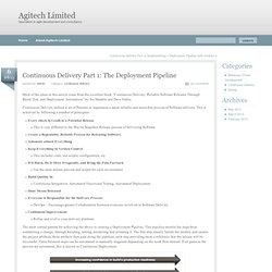 Continuous Delivery Part 1: The Deployment Pipeline « Agitech Limited