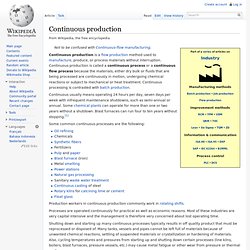 Continuous production