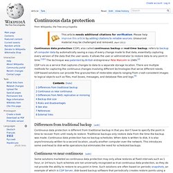 Continuous data protection