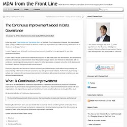 The Continuous Improvement Model in Data Governance