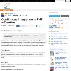 Continuous Integration In PHP w/Jenkins