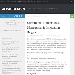 Continuous Performance Management: Innovation Reigns