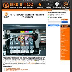 DIY Continuous Ink Printer = Unlimited Free Printing