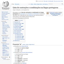 Lista de contrações e combinações na língua portuguesa