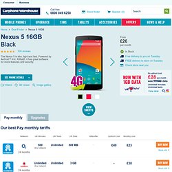 Nexus 5 16GB sim only deals & offers