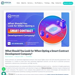 What Should You Look for When Opting a Smart Contract Development Company?