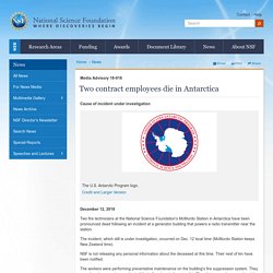 Two contract employees die in Antarctica