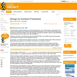 Design by Contract Framework - CodeProject (Private Browsing)