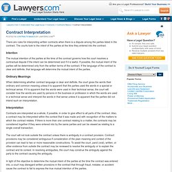 Contract Interpretation - Lawyers.com
