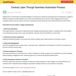 Contract Labor Through Seamless Automation Process