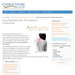 Neck Pain Exercises: The Isometric Contraction: ChiroCentre UK