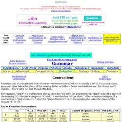 Contractions: EnchantedLearning.com