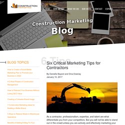 Six Critical Marketing Tips for Contractors