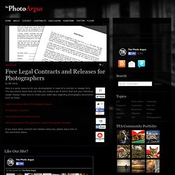 Free Legal Contracts and Releases for Photographers