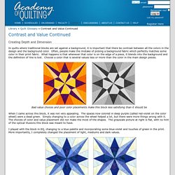 Contrast and Value Continued » Academy of Quilting